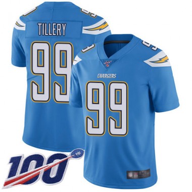 Los Angeles Chargers NFL Football Jerry Tillery Electric Blue Jersey Men Limited #99 Alternate 100th Season Vapor Untouchable